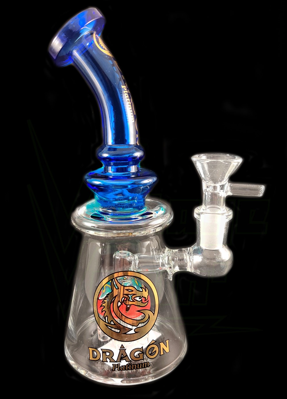 8in Dragon Glass Bent Neck Bell Shape Water Pipe